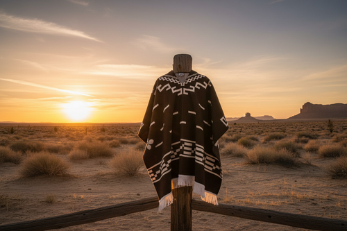 Brown Western Cowboy Poncho
