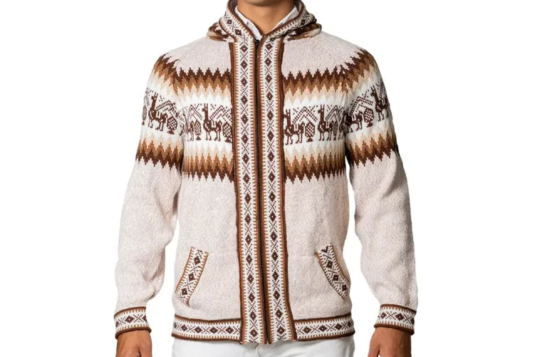 Unisex Alpaca Wool Hoodie Sweater Adjustable Llama